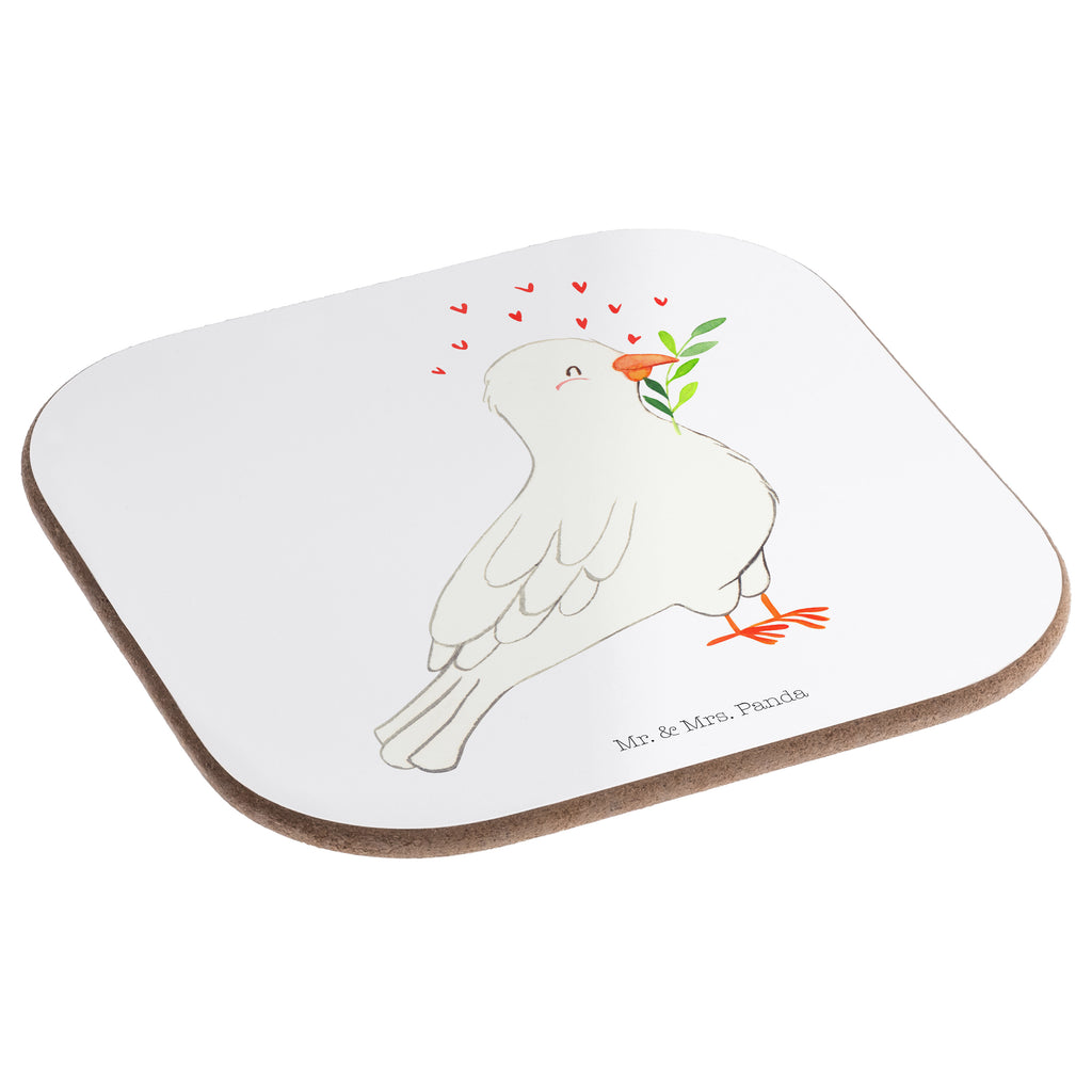Quadratische Untersetzer Taube Taufe Bierdeckel, Glasuntersetzer, Untersetzer Gläser, Getränkeuntersetzer, Taufe, Taufgeschenk, Taufe Deko, zur Taufe