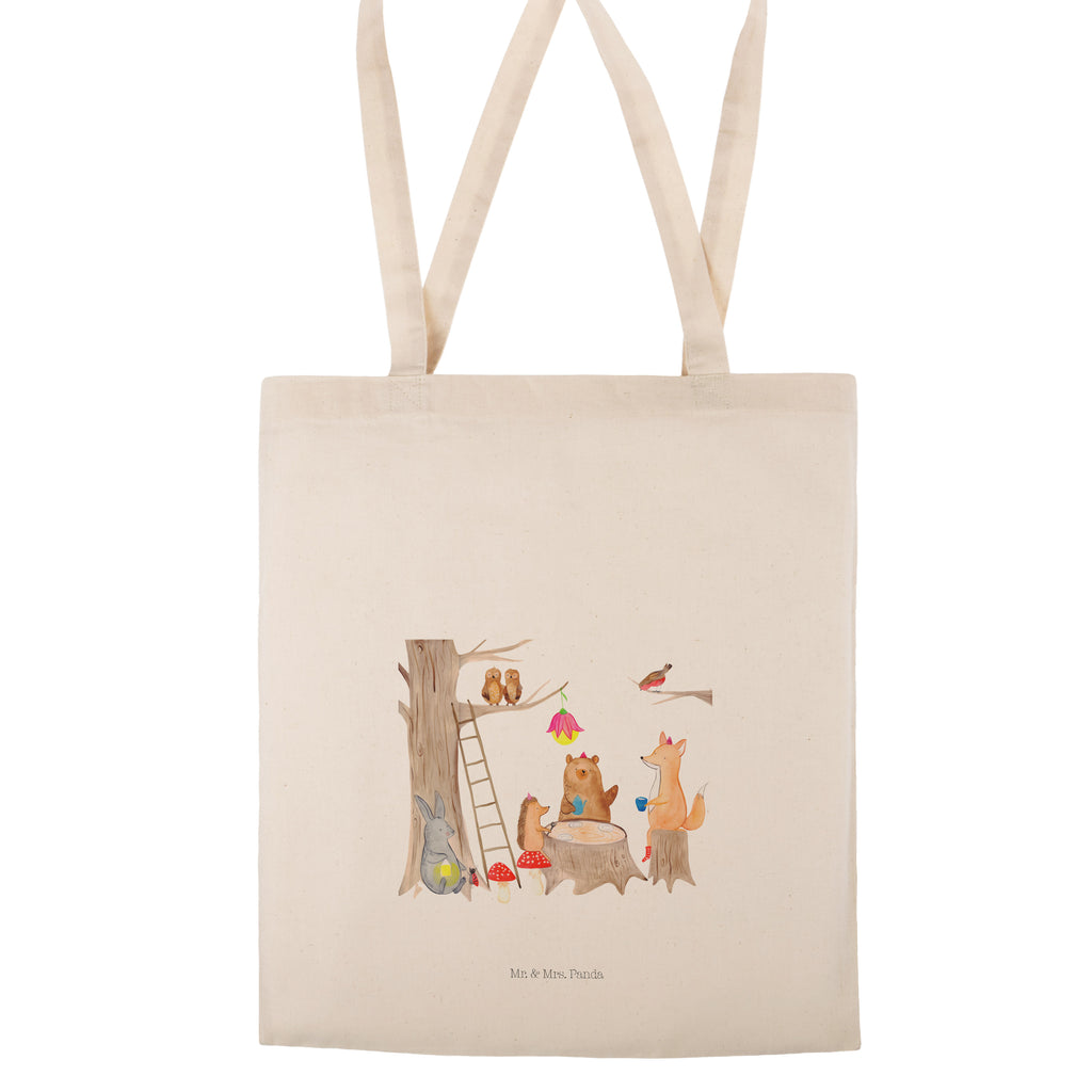 Tragetasche Waldtiere Picknick Beuteltasche, Beutel, Einkaufstasche, Jutebeutel, Stoffbeutel, Tiermotive, Gute Laune, lustige Sprüche, Tiere, Waldtiere, Picknick, Wald, Fuchs, Hase, Igel, Maus, Eichhörnchen