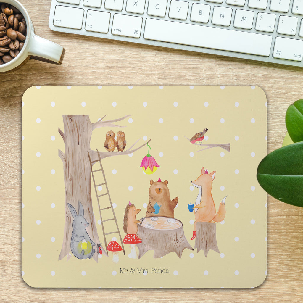 Mauspad Waldtiere Picknick Mousepad, Computer zubehör, Büroausstattung, PC Zubehör, Arbeitszimmer, Mauspad, Einzigartiges Mauspad, Designer Mauspad, Tiermotive, Gute Laune, lustige Sprüche, Tiere, Waldtiere, Picknick, Wald, Fuchs, Hase, Igel, Maus, Eichhörnchen