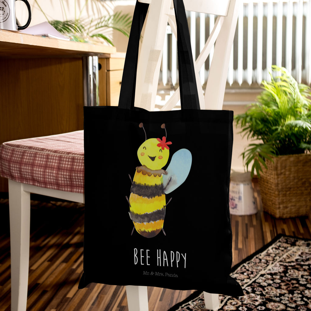 Tragetasche Biene Happy Beuteltasche, Beutel, Einkaufstasche, Jutebeutel, Stoffbeutel, Biene, Wespe, Hummel