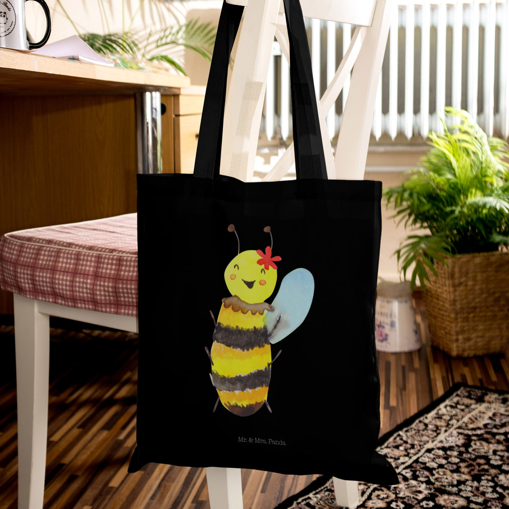 Tragetasche Biene Happy Beuteltasche, Beutel, Einkaufstasche, Jutebeutel, Stoffbeutel, Biene, Wespe, Hummel