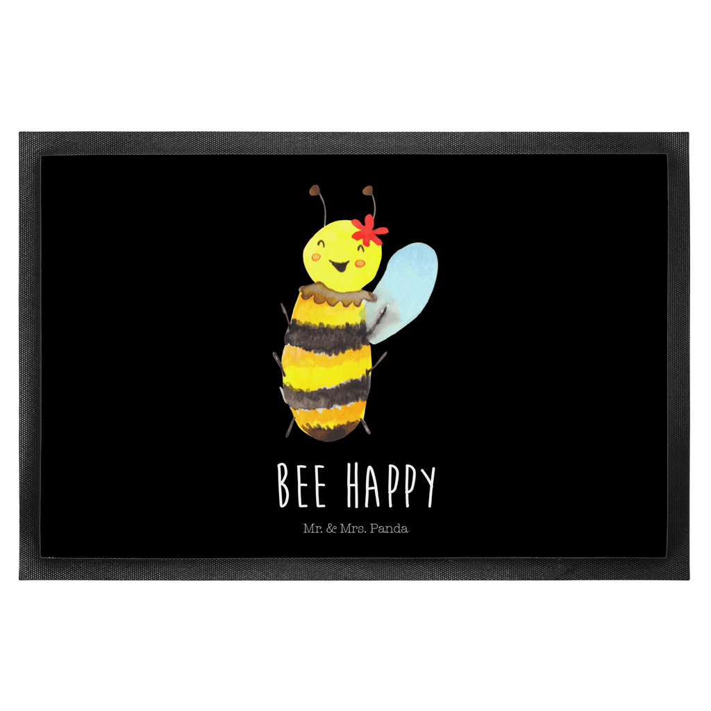 Fußmatte Biene Happy Türvorleger, Schmutzmatte, Fußabtreter, Matte, Schmutzfänger, Fußabstreifer, Schmutzfangmatte, Türmatte, Motivfußmatte, Haustürmatte, Vorleger, Biene, Wespe, Hummel