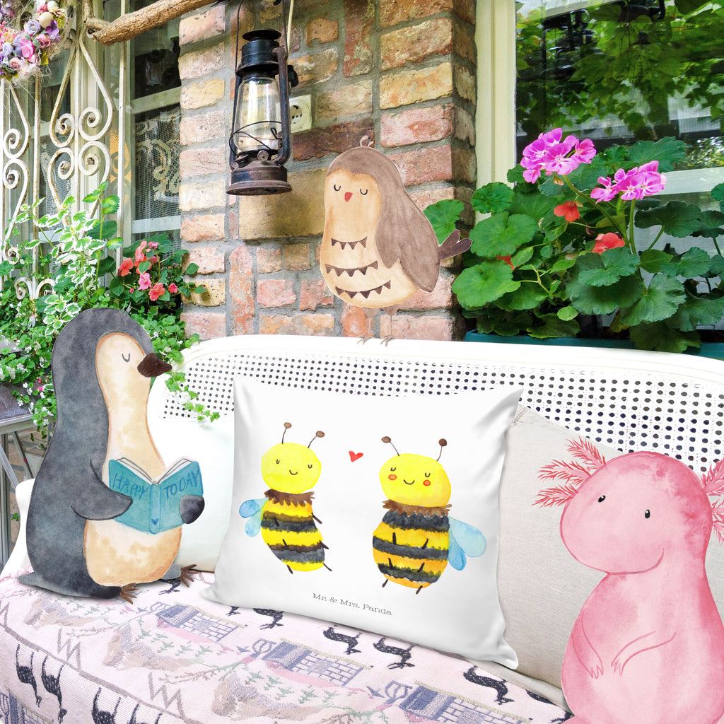 40x40 Kissen Biene Verliebt Kissenhülle, Kopfkissen, Sofakissen, Dekokissen, Motivkissen, Biene, Wespe, Hummel