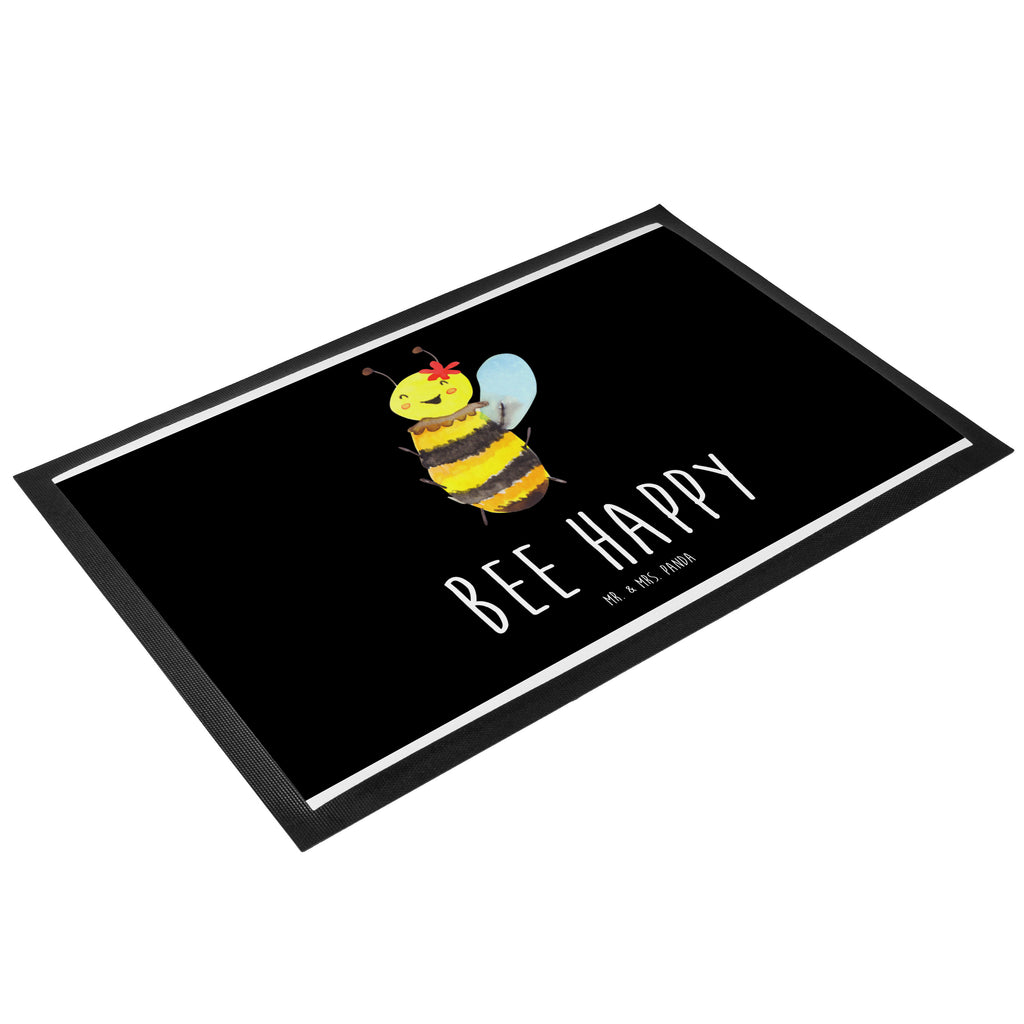 Fußmatte Biene Happy Türvorleger, Schmutzmatte, Fußabtreter, Matte, Schmutzfänger, Fußabstreifer, Schmutzfangmatte, Türmatte, Motivfußmatte, Haustürmatte, Vorleger, Biene, Wespe, Hummel