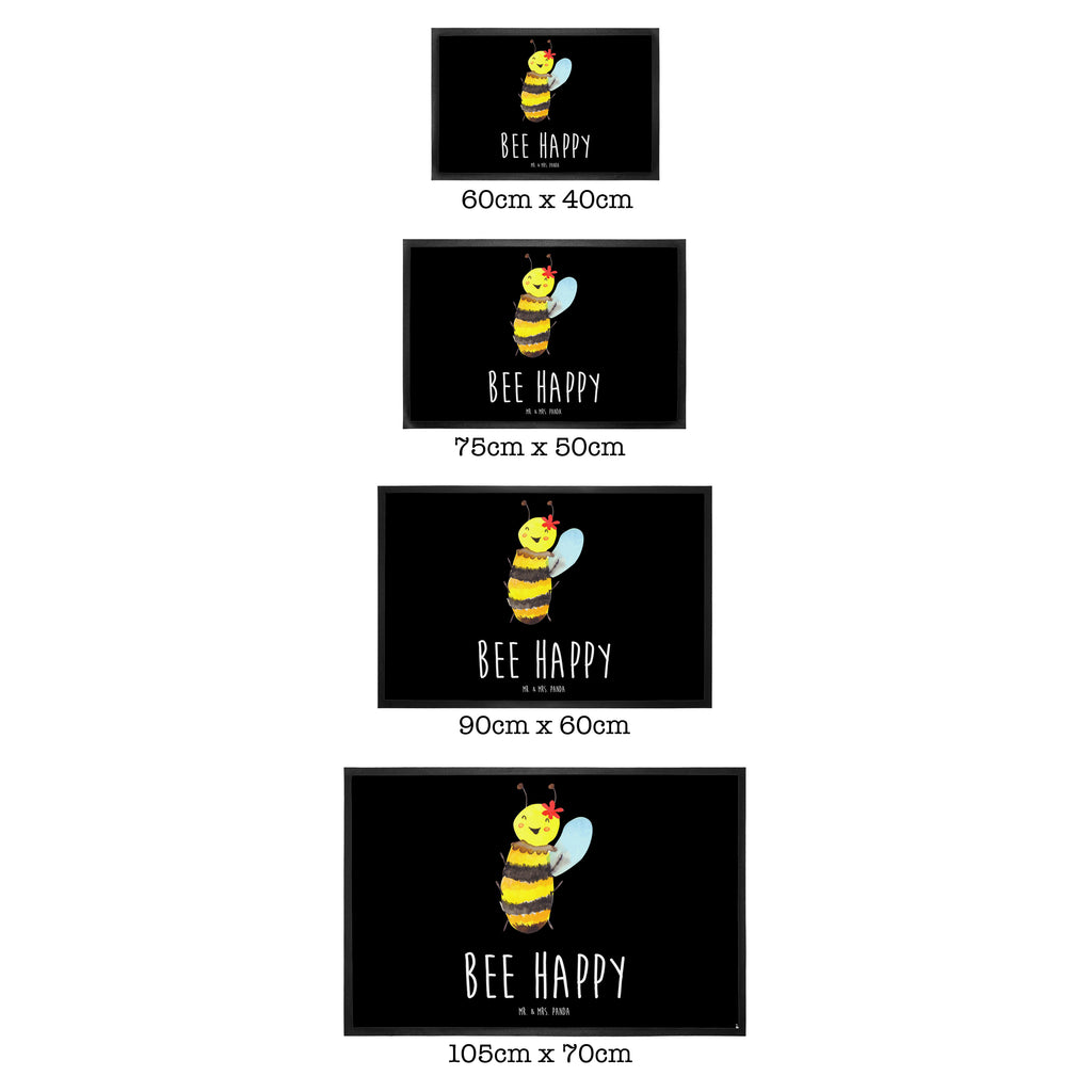 Fußmatte Biene Happy Türvorleger, Schmutzmatte, Fußabtreter, Matte, Schmutzfänger, Fußabstreifer, Schmutzfangmatte, Türmatte, Motivfußmatte, Haustürmatte, Vorleger, Biene, Wespe, Hummel