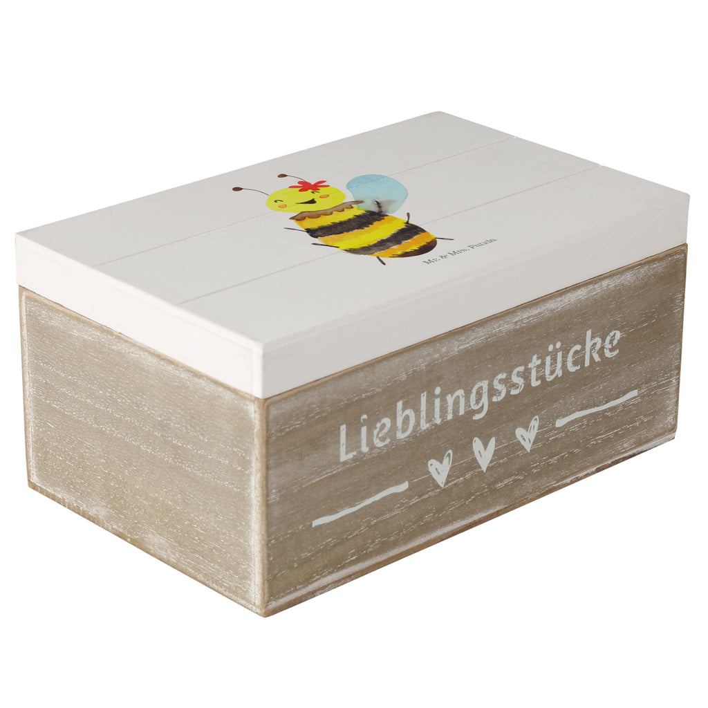 Holzkiste Biene Happy Holzkiste, Kiste, Schatzkiste, Truhe, Schatulle, XXL, Erinnerungsbox, Erinnerungskiste, Dekokiste, Aufbewahrungsbox, Biene, Wespe, Hummel