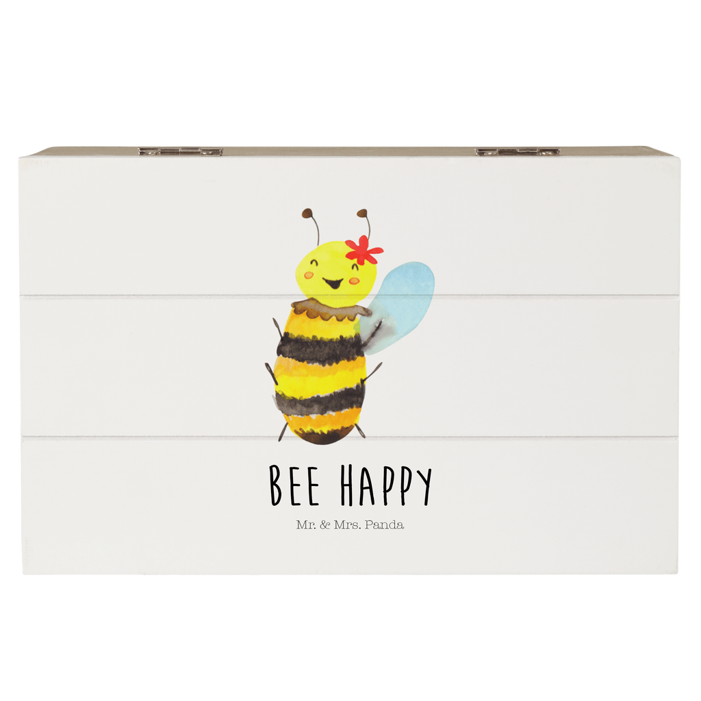 Holzkiste Biene Happy Holzkiste, Kiste, Schatzkiste, Truhe, Schatulle, XXL, Erinnerungsbox, Erinnerungskiste, Dekokiste, Aufbewahrungsbox, Biene, Wespe, Hummel
