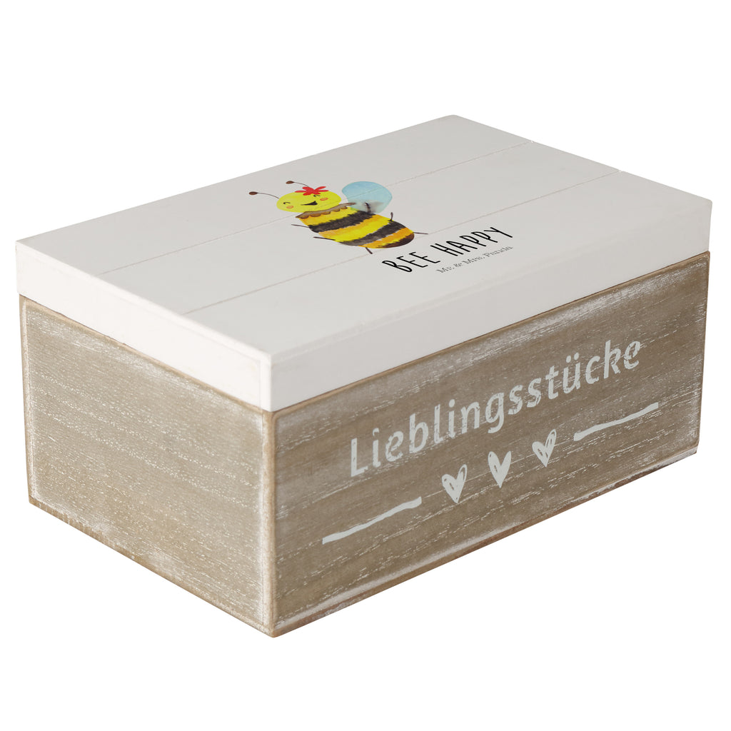Holzkiste Biene Happy Holzkiste, Kiste, Schatzkiste, Truhe, Schatulle, XXL, Erinnerungsbox, Erinnerungskiste, Dekokiste, Aufbewahrungsbox, Biene, Wespe, Hummel