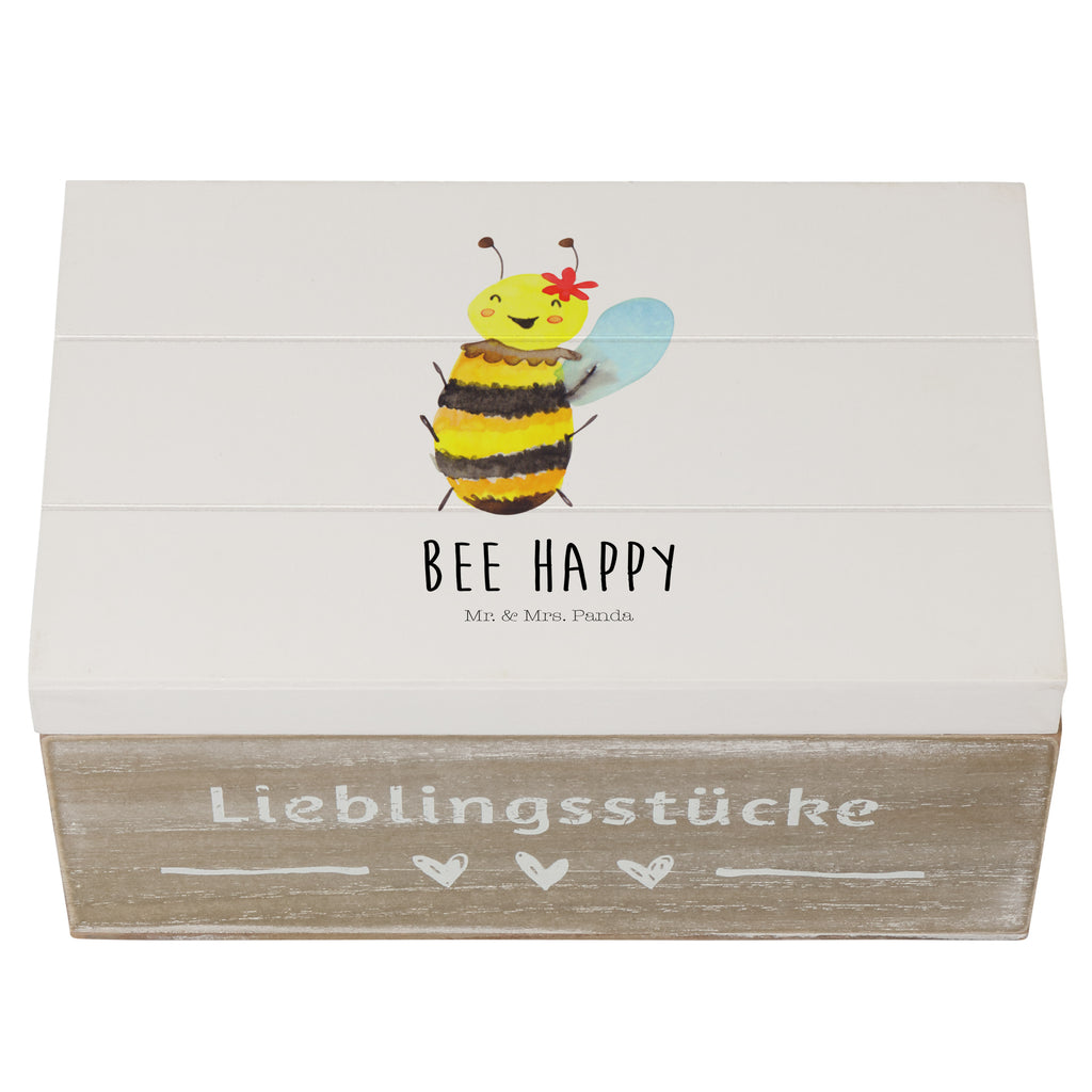 Holzkiste Biene Happy Holzkiste, Kiste, Schatzkiste, Truhe, Schatulle, XXL, Erinnerungsbox, Erinnerungskiste, Dekokiste, Aufbewahrungsbox, Biene, Wespe, Hummel