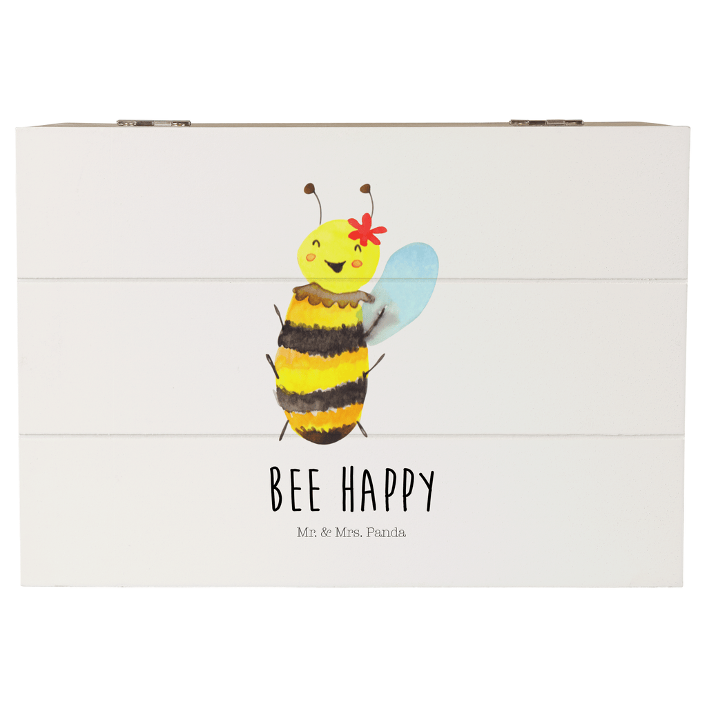 Holzkiste Biene Happy Holzkiste, Kiste, Schatzkiste, Truhe, Schatulle, XXL, Erinnerungsbox, Erinnerungskiste, Dekokiste, Aufbewahrungsbox, Biene, Wespe, Hummel