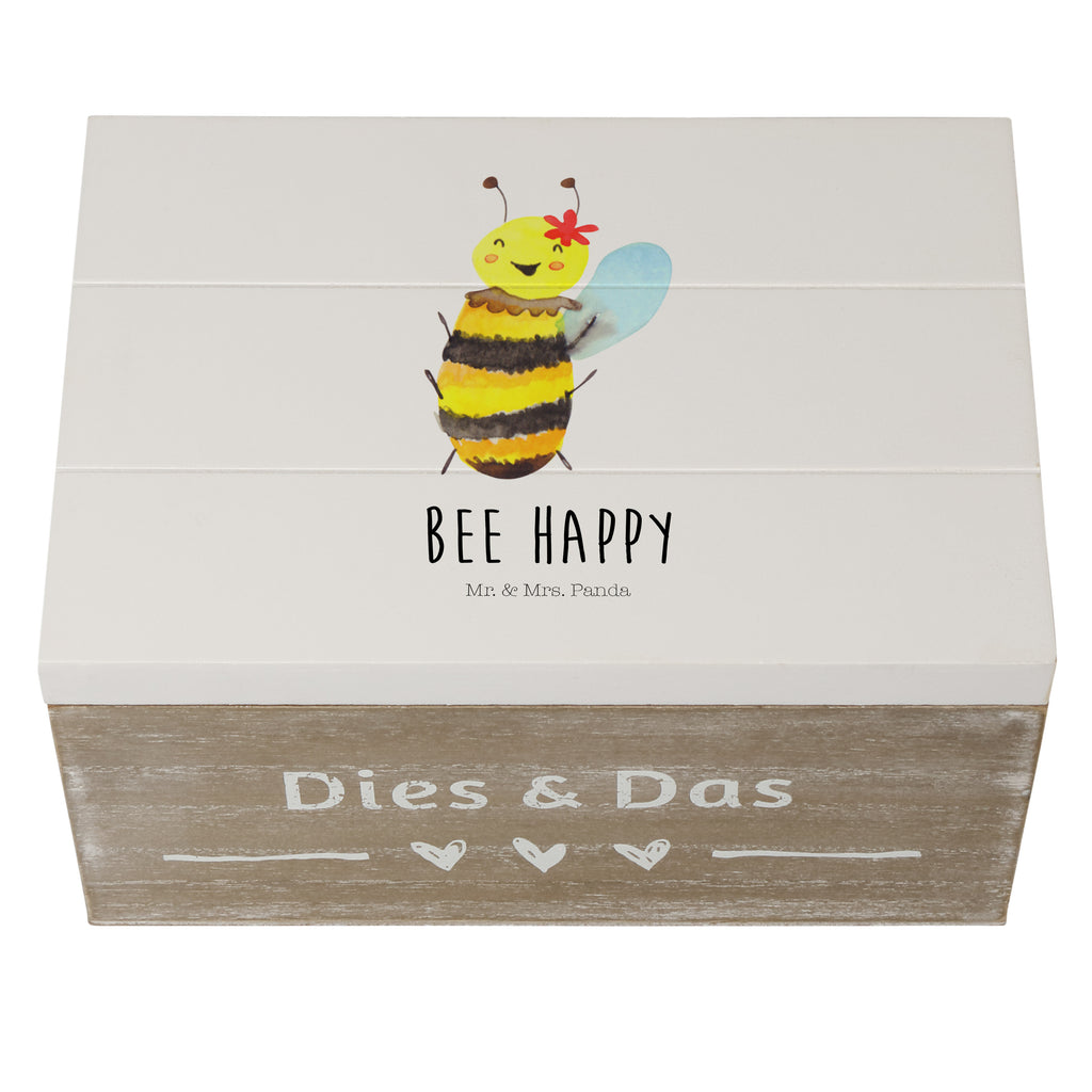 Holzkiste Biene Happy Holzkiste, Kiste, Schatzkiste, Truhe, Schatulle, XXL, Erinnerungsbox, Erinnerungskiste, Dekokiste, Aufbewahrungsbox, Biene, Wespe, Hummel