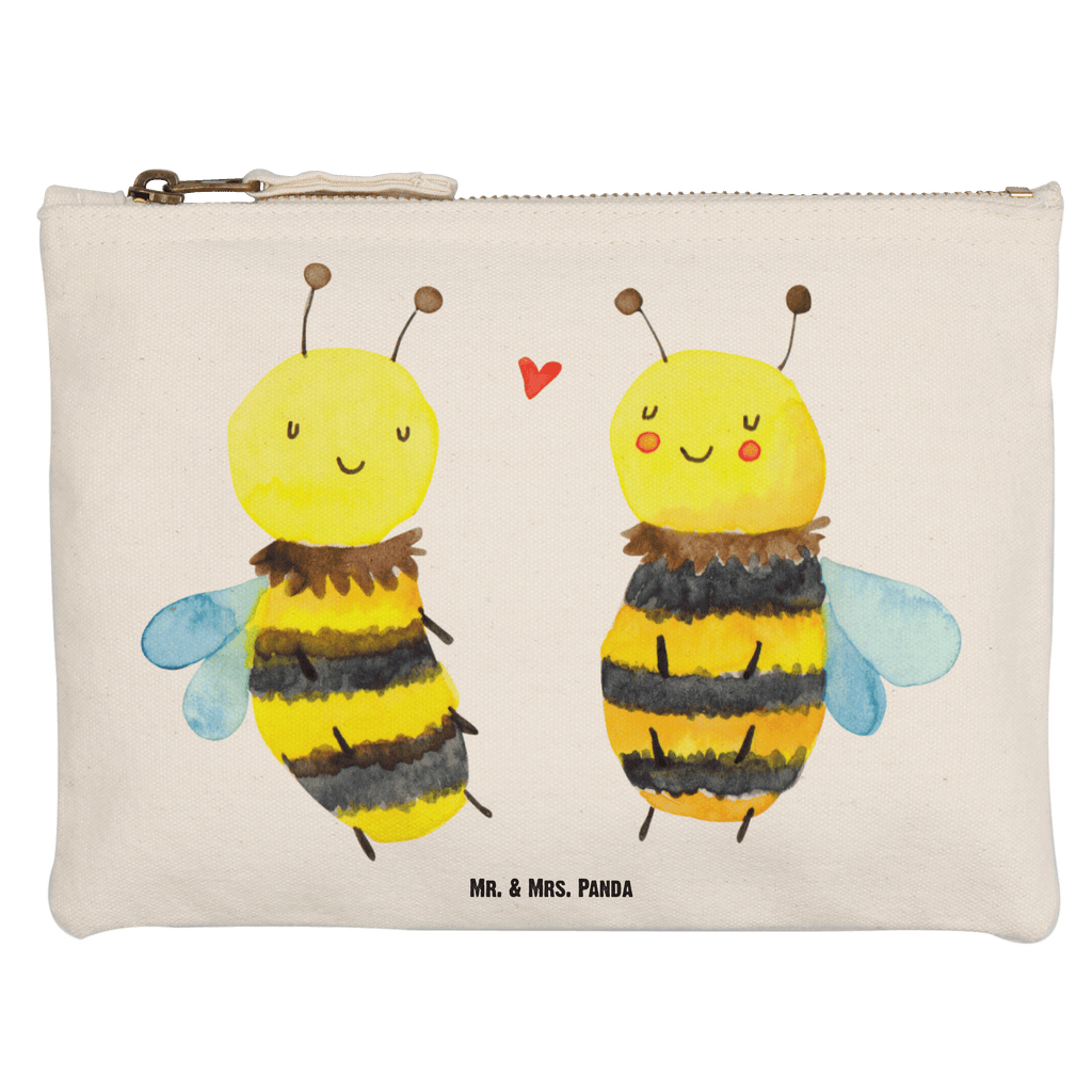 Schminktasche Biene Verliebt Schminktasche, Kosmetiktasche, Kosmetikbeutel, Stiftemäppchen, Etui, Federmappe, Makeup, XXL, Schminketui, Kosmetiketui, Schlamperetui, Biene, Wespe, Hummel
