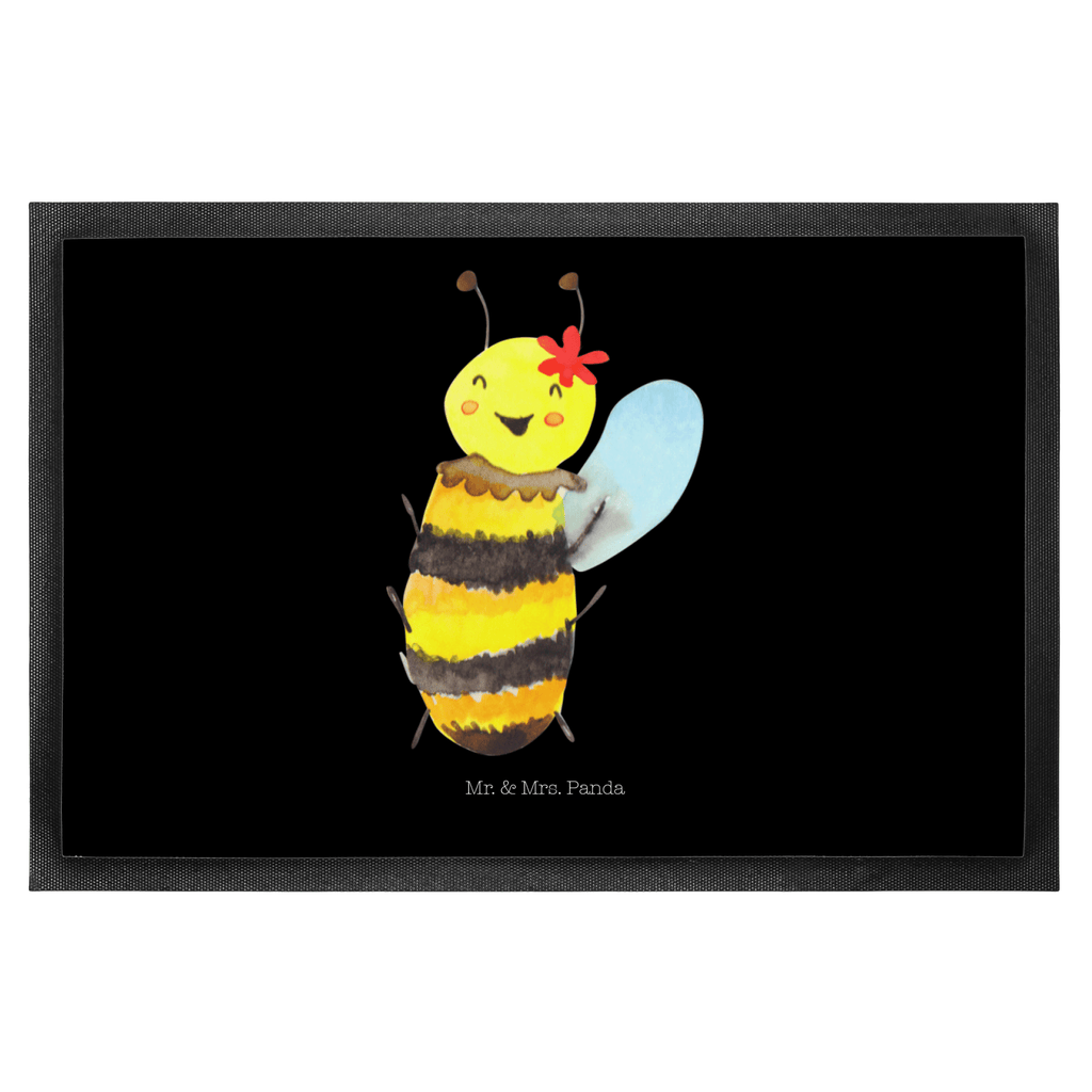 Fußmatte Biene Happy Türvorleger, Schmutzmatte, Fußabtreter, Matte, Schmutzfänger, Fußabstreifer, Schmutzfangmatte, Türmatte, Motivfußmatte, Haustürmatte, Vorleger, Biene, Wespe, Hummel