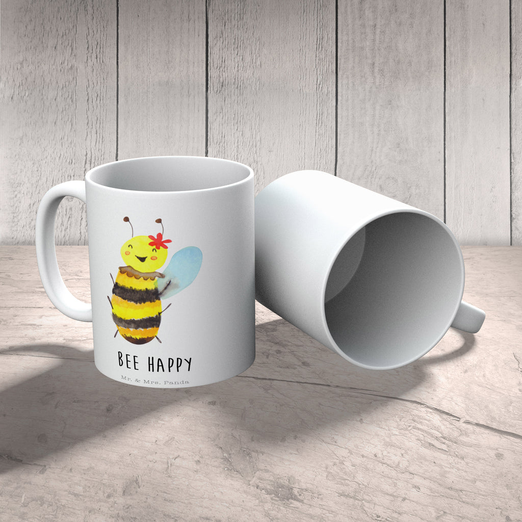 Tasse Biene Happy  Becher, Kaffeetasse, Kaffeebecher, Tee, Frühstück, Büro  Biene, Wespe, Hummel