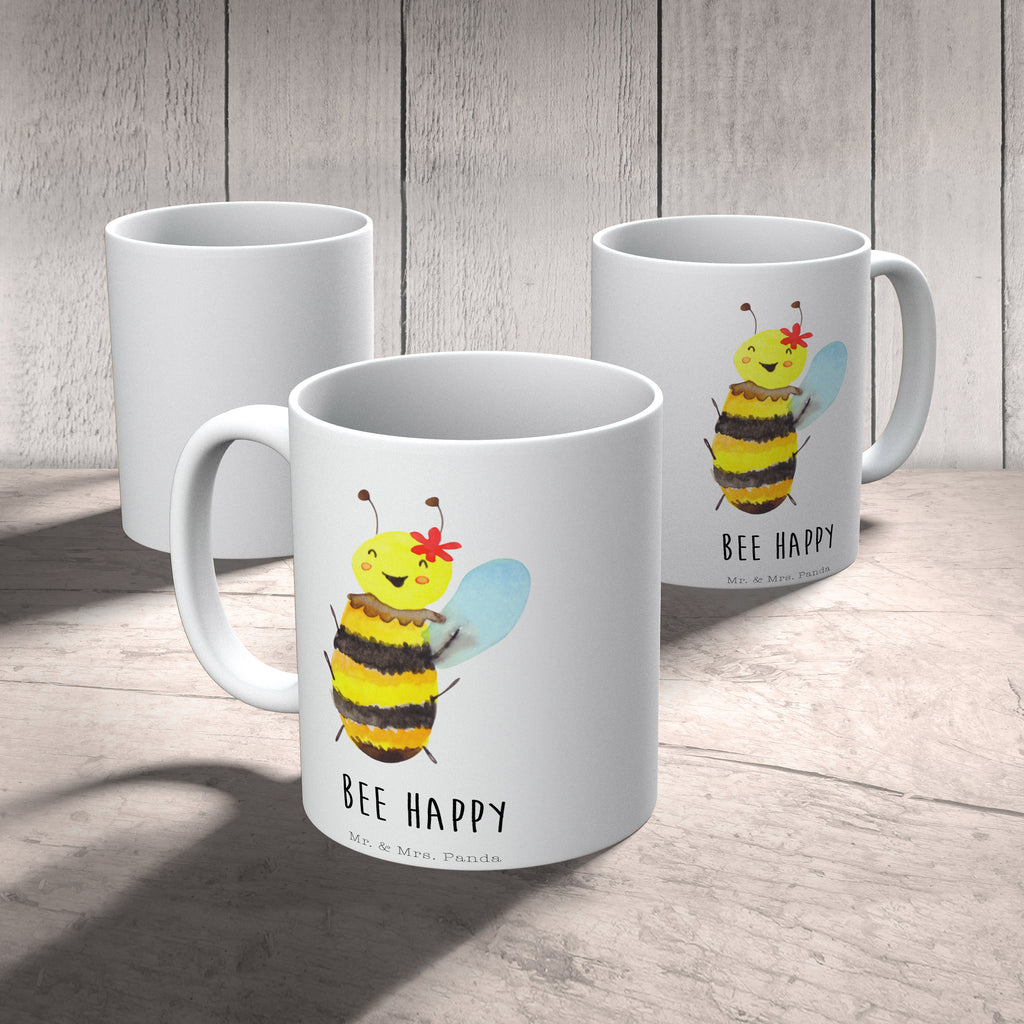 Tasse Biene Happy  Becher, Kaffeetasse, Kaffeebecher, Tee, Frühstück, Büro  Biene, Wespe, Hummel