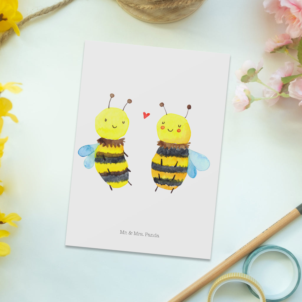 Postkarte Biene Verliebt Geschenkkarte, Grußkarte, Karte, Einladung, Ansichtskarte, Geburtstagskarte, Einladungskarte, Dankeskarte, Biene, Wespe, Hummel
