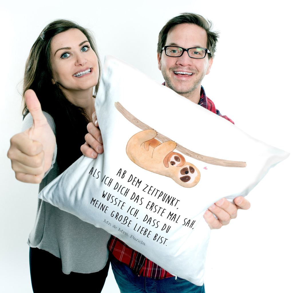 40x40 Kissen Faultier mit Kind Kissenhülle, Kopfkissen, Sofakissen, Dekokissen, Motivkissen, Faultier, Faultier Geschenk, Faultier Deko, Kind, Baby, Liebe, Mutter, Mama, Geburt, Kinder, Faulheit, Spaß, Niedlichkeit