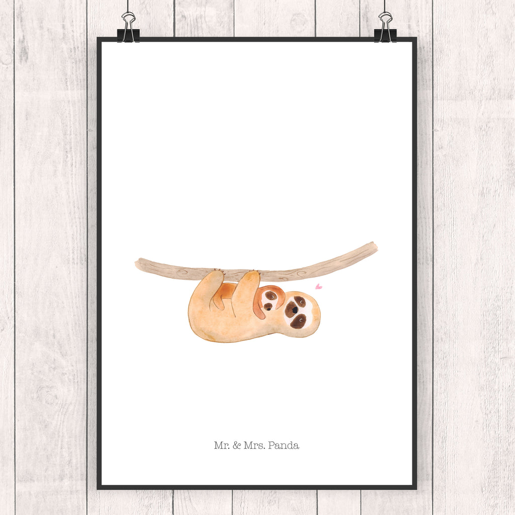 Poster Faultier mit Kind Poster, Wandposter, Bild, Wanddeko, Küchenposter, Kinderposter, Wanddeko Bild, Raumdekoration, Wanddekoration, Handgemaltes Poster, Mr. & Mrs. Panda Poster, Designposter, Kunstdruck, Posterdruck, Faultier, Faultier Geschenk, Faultier Deko, Kind, Baby, Liebe, Mutter, Mama, Geburt, Kinder, Faulheit, Spaß, Niedlichkeit