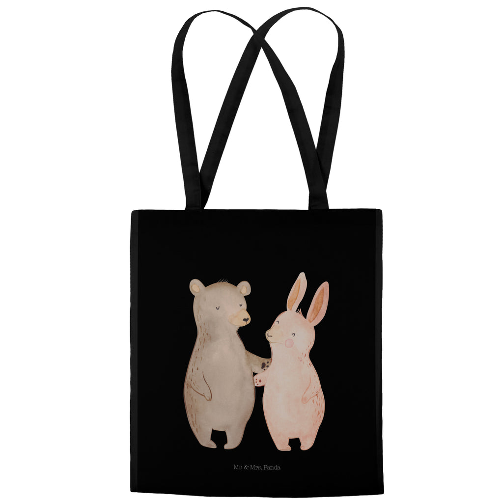 Tragetasche Bär Hase Umarmen Beuteltasche, Beutel, Einkaufstasche, Jutebeutel, Stoffbeutel, Liebe, Partner, Freund, Freundin, Ehemann, Ehefrau, Heiraten, Verlobung, Heiratsantrag, Liebesgeschenk, Jahrestag, Hocheitstag, Freunde, bester Freund, Hase, Bär, Bärchen, best friends