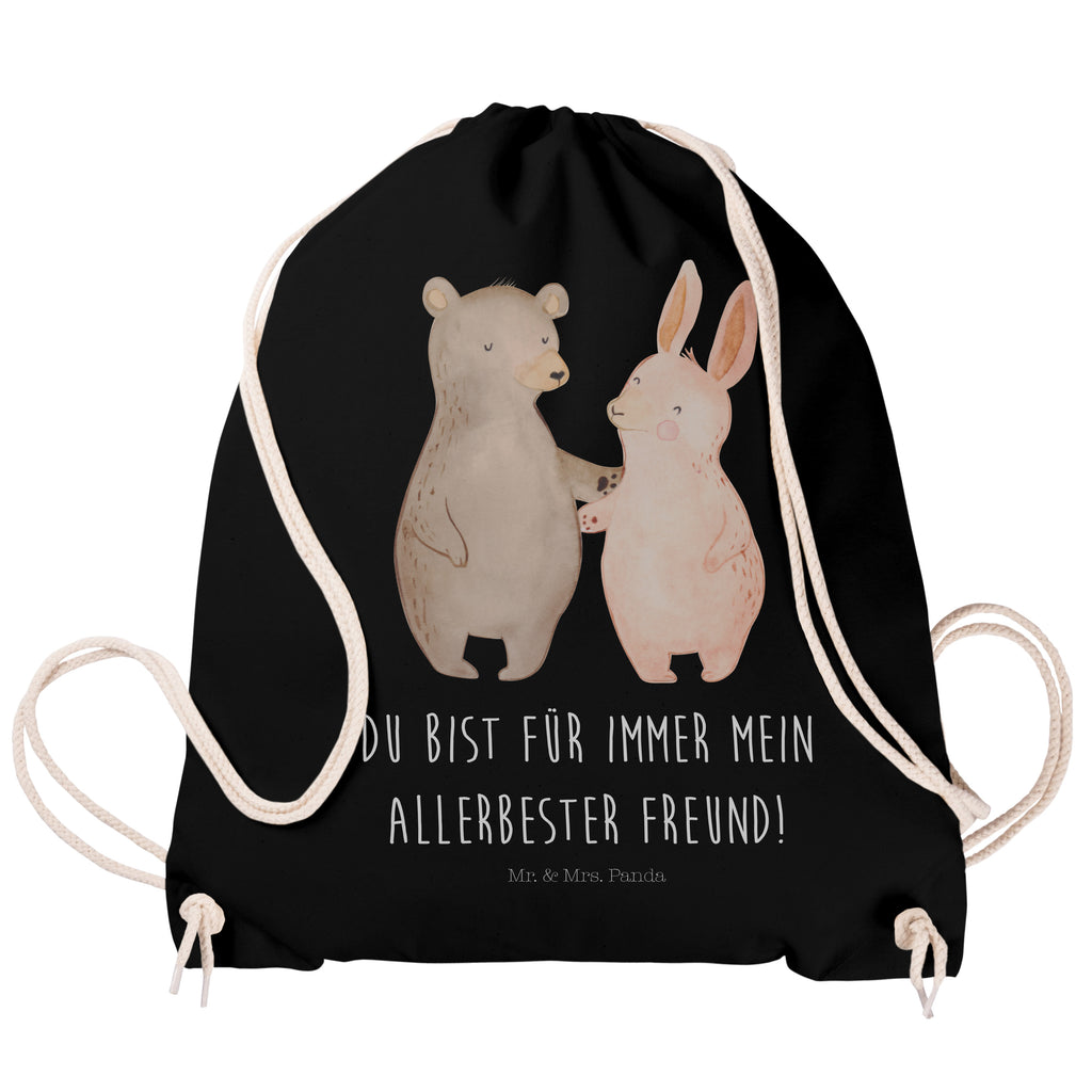 Sportbeutel Bär Hase Umarmen Turnbeutel, Beutel, Sporttasche, Tasche, Stoffbeutel, Liebe, Partner, Freund, Freundin, Ehemann, Ehefrau, Heiraten, Verlobung, Heiratsantrag, Liebesgeschenk, Jahrestag, Hocheitstag, Freunde, bester Freund, Hase, Bär, Bärchen, best friends