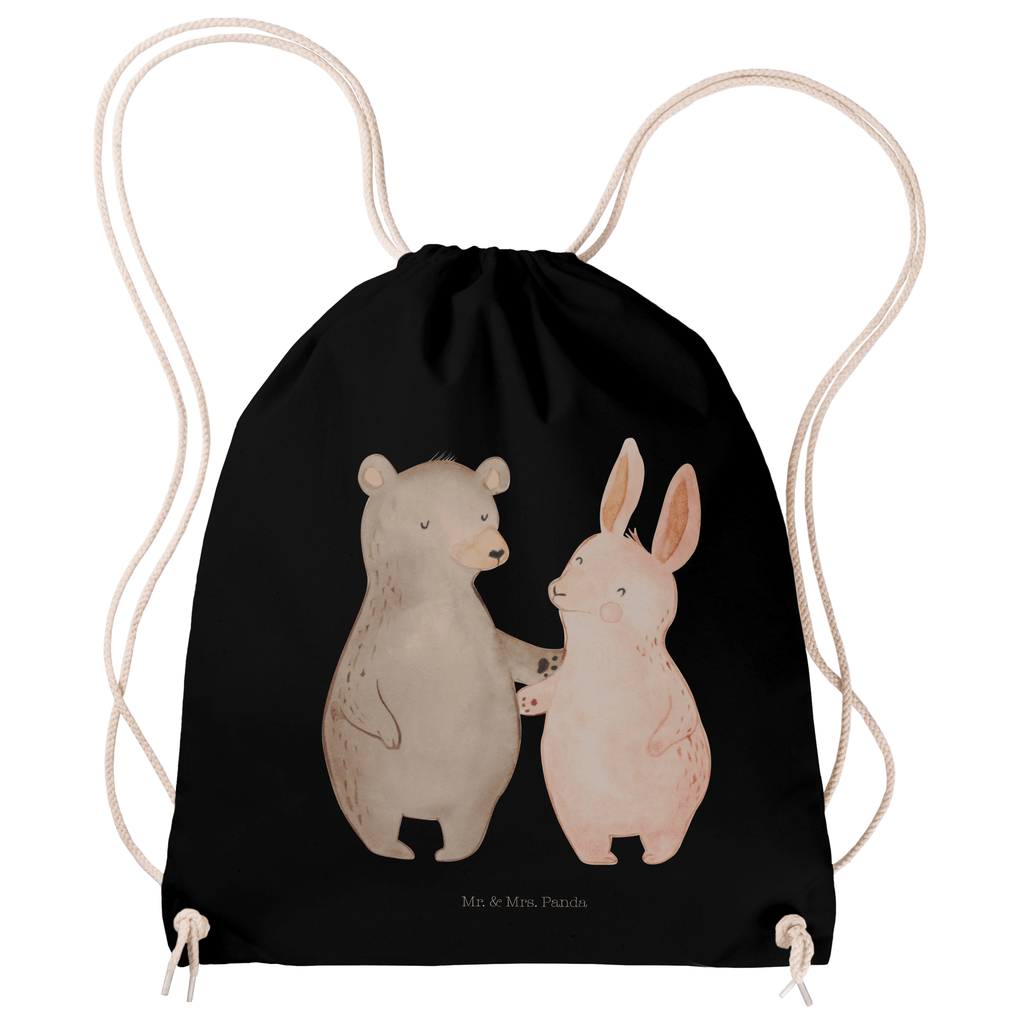 Sportbeutel Bär Hase Umarmen Turnbeutel, Beutel, Sporttasche, Tasche, Stoffbeutel, Liebe, Partner, Freund, Freundin, Ehemann, Ehefrau, Heiraten, Verlobung, Heiratsantrag, Liebesgeschenk, Jahrestag, Hocheitstag, Freunde, bester Freund, Hase, Bär, Bärchen, best friends