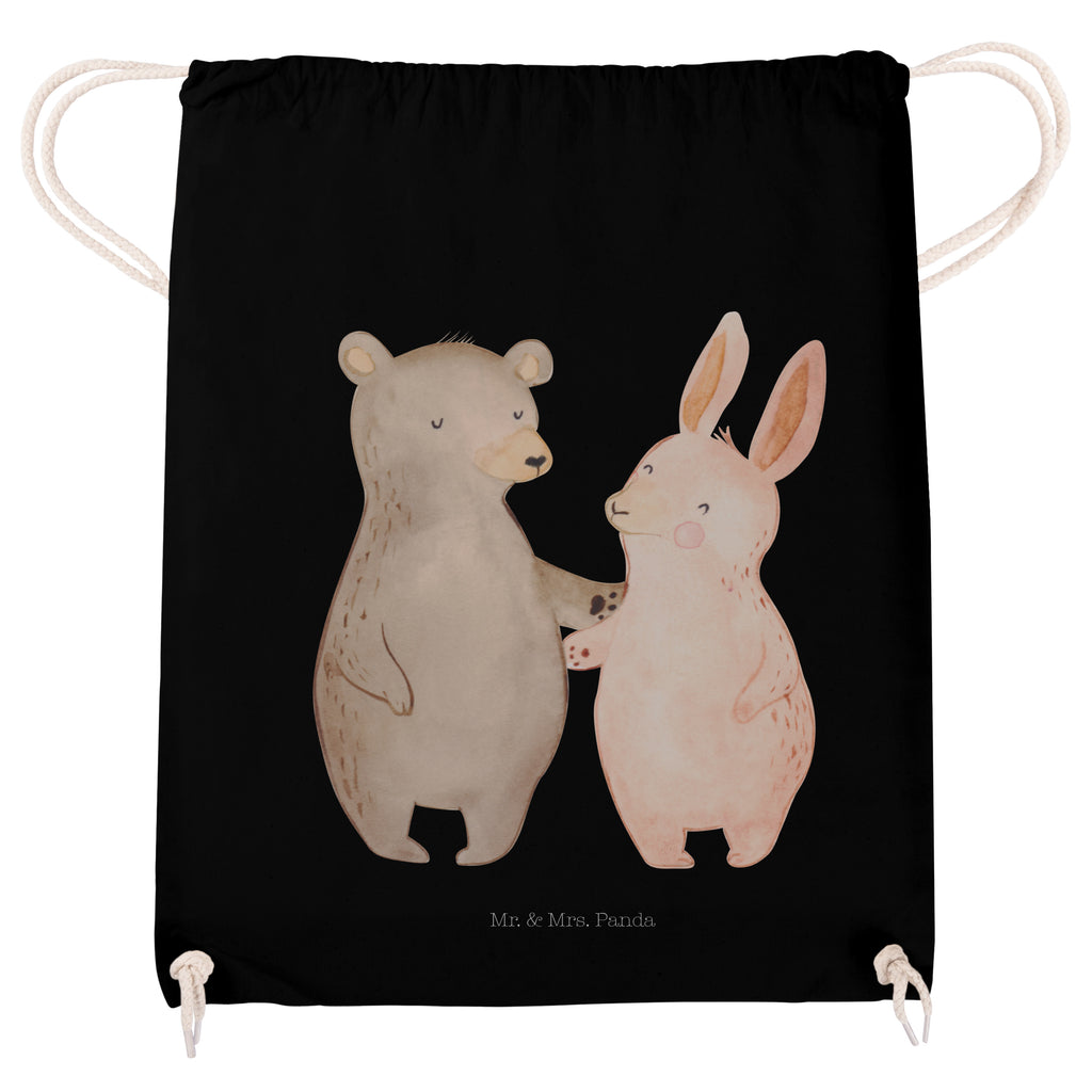 Sportbeutel Bär Hase Umarmen Turnbeutel, Beutel, Sporttasche, Tasche, Stoffbeutel, Liebe, Partner, Freund, Freundin, Ehemann, Ehefrau, Heiraten, Verlobung, Heiratsantrag, Liebesgeschenk, Jahrestag, Hocheitstag, Freunde, bester Freund, Hase, Bär, Bärchen, best friends