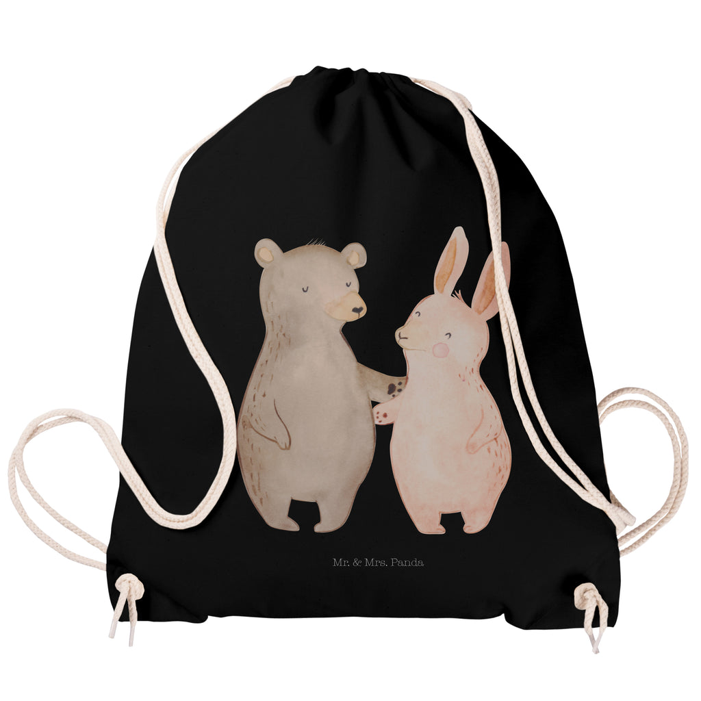 Sportbeutel Bär Hase Umarmen Turnbeutel, Beutel, Sporttasche, Tasche, Stoffbeutel, Liebe, Partner, Freund, Freundin, Ehemann, Ehefrau, Heiraten, Verlobung, Heiratsantrag, Liebesgeschenk, Jahrestag, Hocheitstag, Freunde, bester Freund, Hase, Bär, Bärchen, best friends