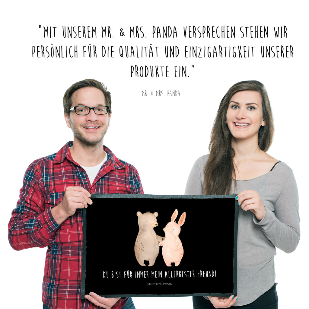 Fußmatte Bär Hase Umarmen Freunde, bester Freund, Hase, Bär, Bärchen, best friends Türvorleger, Schmutzmatte, Fußabtreter, Matte, Schmutzfänger, Fußabstreifer, Schmutzfangmatte, Türmatte, Motivfußmatte,  Haustürmatte, Vorleger  Liebe,  Partner, Freund, Freundin, Ehemann, Ehefrau, Heiraten, Verlobung, Heiratsantrag, Liebesgeschenk, Jahrestag, Hocheitstag