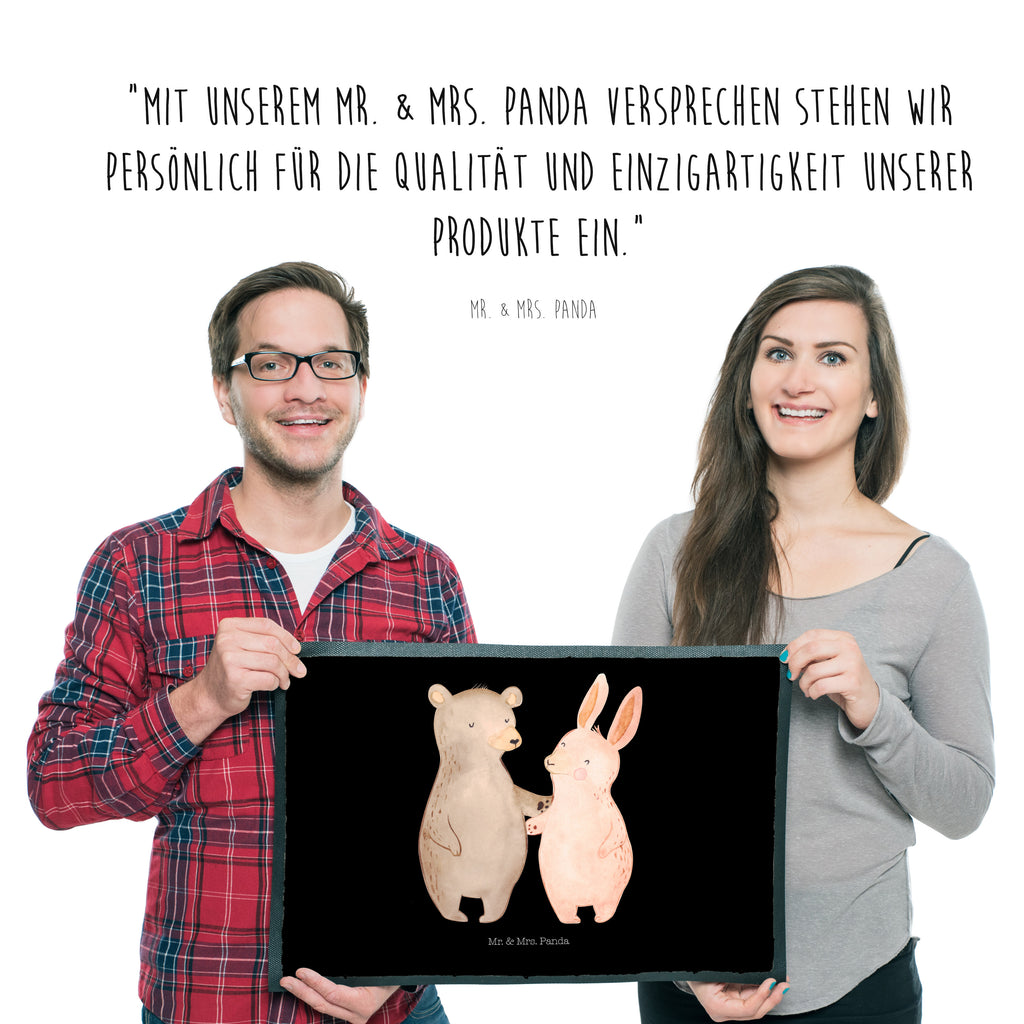 Fußmatte Bär Hase Umarmen Freunde, bester Freund, Hase, Bär, Bärchen, best friends Türvorleger, Schmutzmatte, Fußabtreter, Matte, Schmutzfänger, Fußabstreifer, Schmutzfangmatte, Türmatte, Motivfußmatte,  Haustürmatte, Vorleger  Liebe,  Partner, Freund, Freundin, Ehemann, Ehefrau, Heiraten, Verlobung, Heiratsantrag, Liebesgeschenk, Jahrestag, Hocheitstag