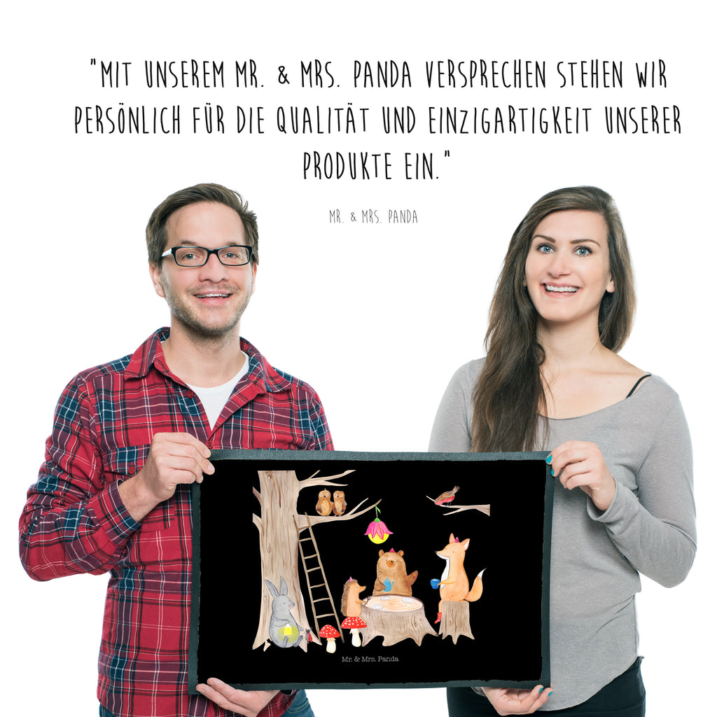 Fußmatte Waldtiere Picknick Türvorleger, Schmutzmatte, Fußabtreter, Matte, Schmutzfänger, Fußabstreifer, Schmutzfangmatte, Türmatte, Motivfußmatte, Haustürmatte, Vorleger, süße Tiermotive, gute Laune, lustige Sprüche, Tiere, Waldtiere, Picknick, Wald, Fuchs, Hase, Igel, Maus, Eichhörnchen