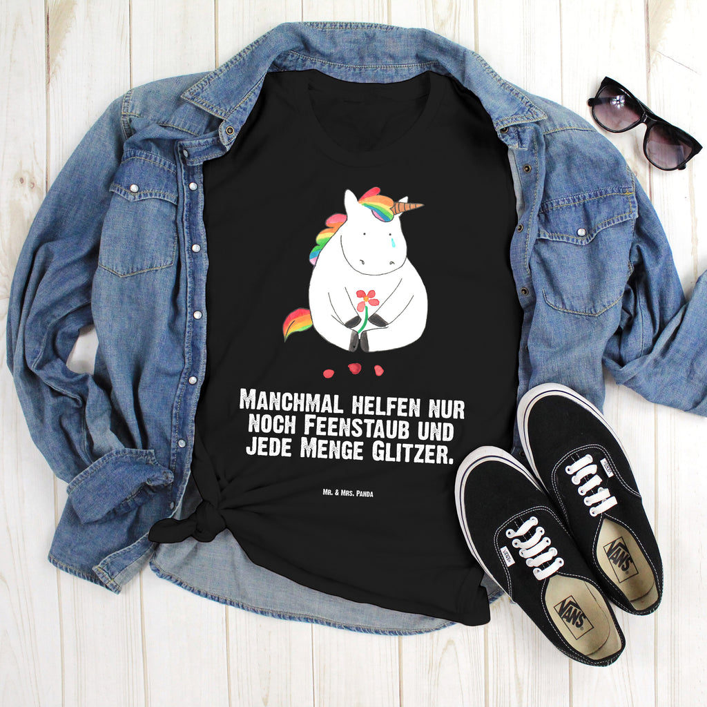 Größe XL T-Shirt Einhorn Traurig T-Shirt, Shirt, Tshirt, Lustiges T-Shirt, T-Shirt mit Spruch, Party, Junggesellenabschied, Jubiläum, Geburstag, Herrn, Damen, Männer, Frauen, Schlafshirt, Nachthemd, Sprüche, Einhorn, Einhörner, Einhorn Deko, Pegasus, Unicorn, Glitzer, Trösten. Freundschaft, Freunde, Liebe, Trauer, Grußkarte, Blume