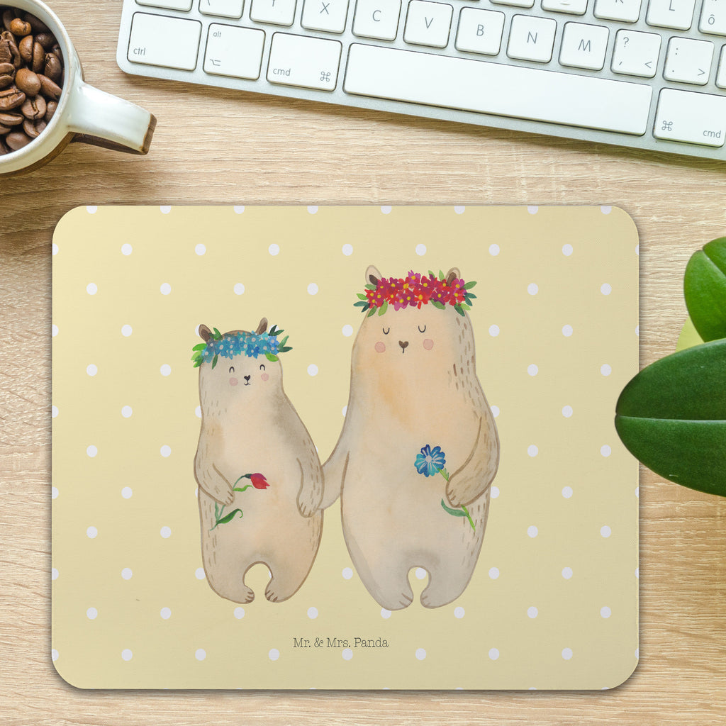 Mauspad Bären mit Blumenkranz Mousepad, Computer zubehör, Büroausstattung, PC Zubehör, Arbeitszimmer, Mauspad, Einzigartiges Mauspad, Designer Mauspad, Familie, Vatertag, Muttertag, Bruder, Schwester, Mama, Papa, Oma, Opa, Bär, Bären, Mutter, Mutti, Mami, Lieblingsmensch, Lieblingsmama, beste Mutter, weltbeste Mama, Geschenk Mama. Muttertag, Tochter, Kind, Kinder, Töchter, Family, Vorbild