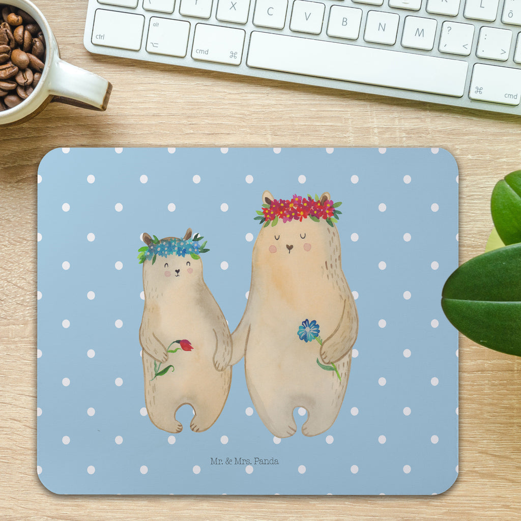 Mauspad Bären mit Blumenkranz Mousepad, Computer zubehör, Büroausstattung, PC Zubehör, Arbeitszimmer, Mauspad, Einzigartiges Mauspad, Designer Mauspad, Familie, Vatertag, Muttertag, Bruder, Schwester, Mama, Papa, Oma, Opa, Bär, Bären, Mutter, Mutti, Mami, Lieblingsmensch, Lieblingsmama, beste Mutter, weltbeste Mama, Geschenk Mama. Muttertag, Tochter, Kind, Kinder, Töchter, Family, Vorbild