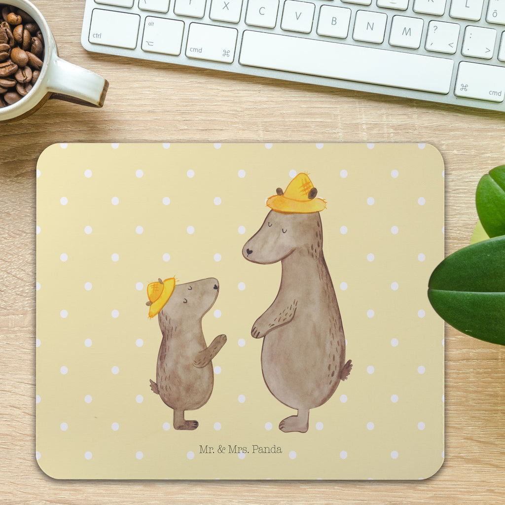 Mauspad Bären mit Hut Mousepad, Computer zubehör, Büroausstattung, PC Zubehör, Arbeitszimmer, Mauspad, Einzigartiges Mauspad, Designer Mauspad, Familie, Vatertag, Muttertag, Bruder, Schwester, Mama, Papa, Oma, Opa, Bär, Bären, Vater, Papi, Paps, Dad, Daddy, Lieblingsmensch, Sohn, Söhne, Kind, Kinder, Vater-Sohn, Family, Vorbild