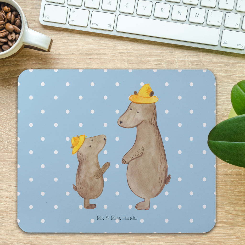 Mauspad Bären mit Hut Mousepad, Computer zubehör, Büroausstattung, PC Zubehör, Arbeitszimmer, Mauspad, Einzigartiges Mauspad, Designer Mauspad, Familie, Vatertag, Muttertag, Bruder, Schwester, Mama, Papa, Oma, Opa, Bär, Bären, Vater, Papi, Paps, Dad, Daddy, Lieblingsmensch, Sohn, Söhne, Kind, Kinder, Vater-Sohn, Family, Vorbild