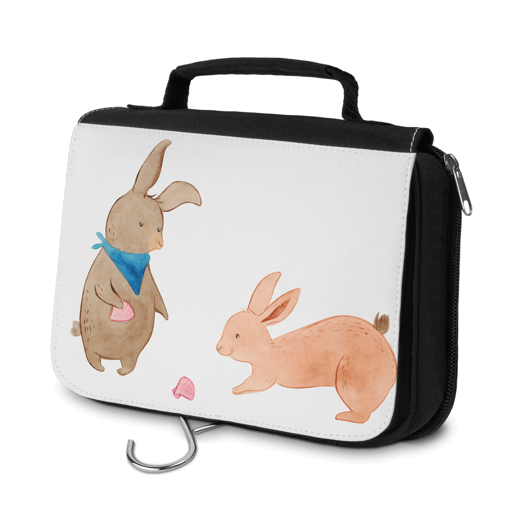 Kulturbeutel Hasen Muschel Kulturbeutel, Zum Aufhängen, Waschtasche, Kosmetiktasche, Damen, Herren, Aufbewahrungstasche, Schminktasche, Kosmetikbeutel, Organizer, Kulturtasche, Schminkutensil, Familie, Vatertag, Muttertag, Bruder, Schwester, Mama, Papa, Oma, Opa, Hasen, beste Freundin, Freundin, Freundinnen, best friends, BFF, Muscheln sammeln, Muscheln, Meer
