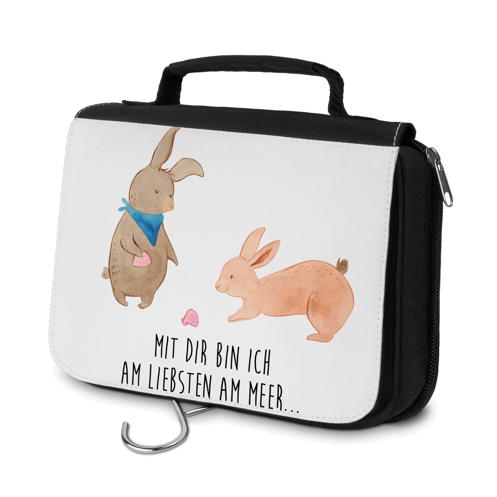 Kulturbeutel Hasen Muschel Kulturbeutel, Zum Aufhängen, Waschtasche, Kosmetiktasche, Damen, Herren, Aufbewahrungstasche, Schminktasche, Kosmetikbeutel, Organizer, Kulturtasche, Schminkutensil, Familie, Vatertag, Muttertag, Bruder, Schwester, Mama, Papa, Oma, Opa, Hasen, beste Freundin, Freundin, Freundinnen, best friends, BFF, Muscheln sammeln, Muscheln, Meer