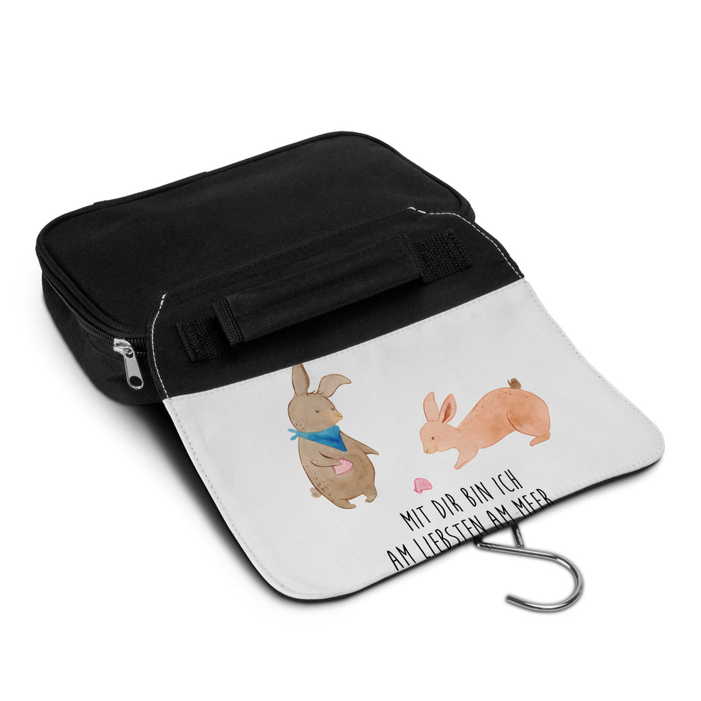 Kulturbeutel Hasen Muschel Kulturbeutel, Zum Aufhängen, Waschtasche, Kosmetiktasche, Damen, Herren, Aufbewahrungstasche, Schminktasche, Kosmetikbeutel, Organizer, Kulturtasche, Schminkutensil, Familie, Vatertag, Muttertag, Bruder, Schwester, Mama, Papa, Oma, Opa, Hasen, beste Freundin, Freundin, Freundinnen, best friends, BFF, Muscheln sammeln, Muscheln, Meer