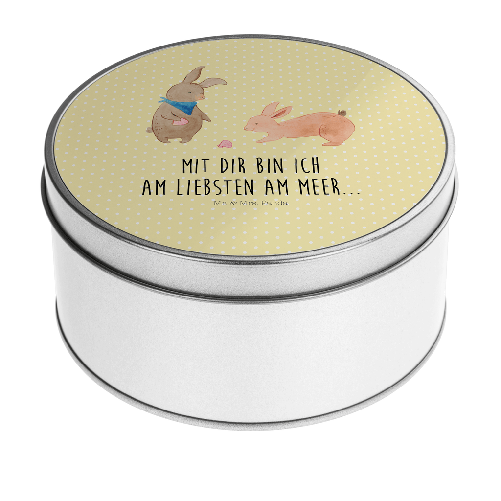 Blechdose rund Hasen Muschel Metalldose, Keksdose, Dose, Vorratsdose, Geschenkbox, Familie, Vatertag, Muttertag, Bruder, Schwester, Mama, Papa, Oma, Opa, Hasen, beste Freundin, Freundin, Freundinnen, best friends, BFF, Muscheln sammeln, Muscheln, Meer
