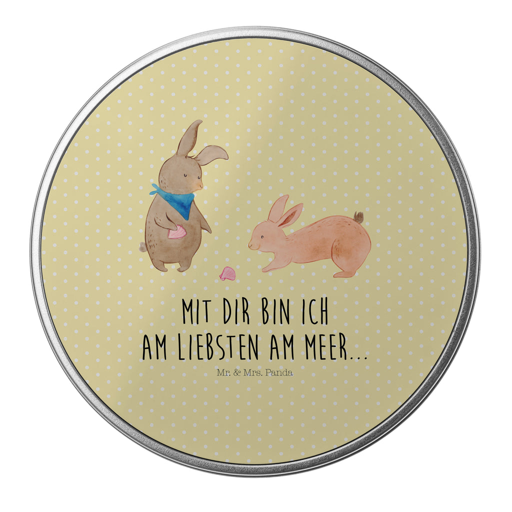 Blechdose rund Hasen Muschel Metalldose, Keksdose, Dose, Vorratsdose, Geschenkbox, Familie, Vatertag, Muttertag, Bruder, Schwester, Mama, Papa, Oma, Opa, Hasen, beste Freundin, Freundin, Freundinnen, best friends, BFF, Muscheln sammeln, Muscheln, Meer