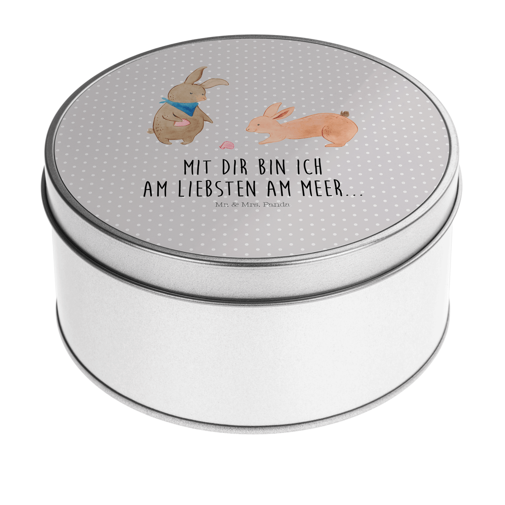 Blechdose rund Hasen Muschel Metalldose, Keksdose, Dose, Vorratsdose, Geschenkbox, Familie, Vatertag, Muttertag, Bruder, Schwester, Mama, Papa, Oma, Opa, Hasen, beste Freundin, Freundin, Freundinnen, best friends, BFF, Muscheln sammeln, Muscheln, Meer