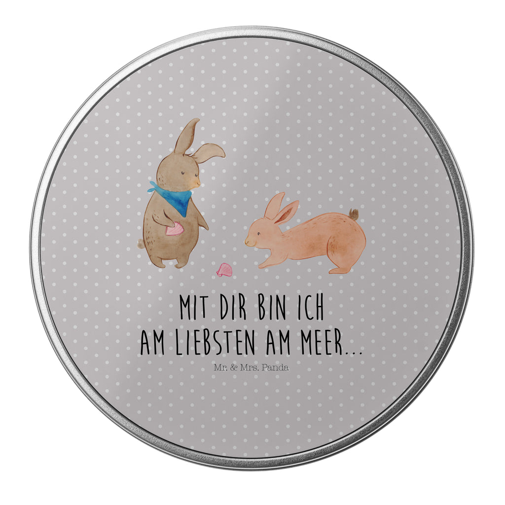 Blechdose rund Hasen Muschel Metalldose, Keksdose, Dose, Vorratsdose, Geschenkbox, Familie, Vatertag, Muttertag, Bruder, Schwester, Mama, Papa, Oma, Opa, Hasen, beste Freundin, Freundin, Freundinnen, best friends, BFF, Muscheln sammeln, Muscheln, Meer