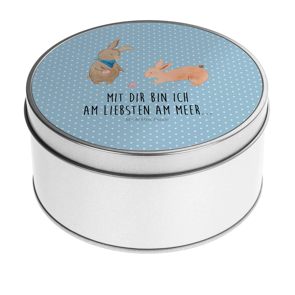 Blechdose rund Hasen Muschel Metalldose, Keksdose, Dose, Vorratsdose, Geschenkbox, Familie, Vatertag, Muttertag, Bruder, Schwester, Mama, Papa, Oma, Opa, Hasen, beste Freundin, Freundin, Freundinnen, best friends, BFF, Muscheln sammeln, Muscheln, Meer