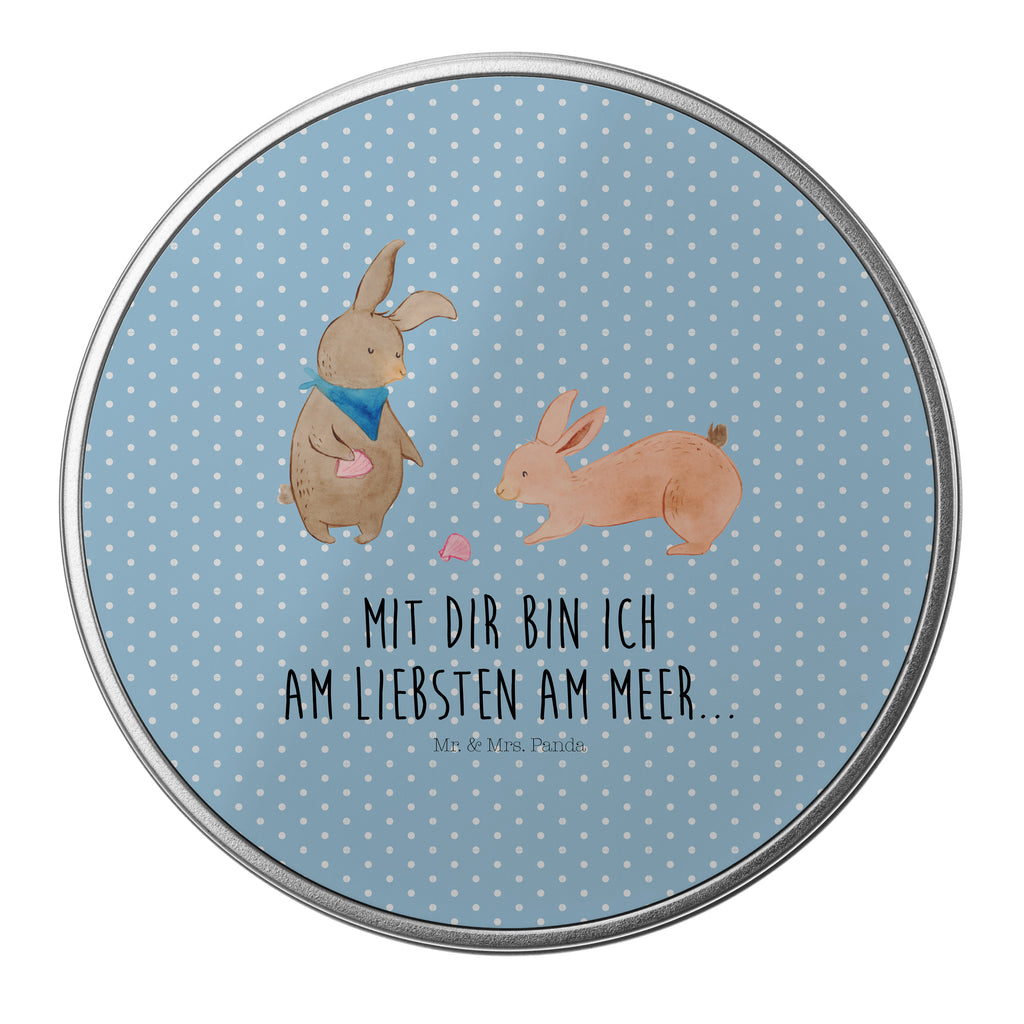 Blechdose rund Hasen Muschel Metalldose, Keksdose, Dose, Vorratsdose, Geschenkbox, Familie, Vatertag, Muttertag, Bruder, Schwester, Mama, Papa, Oma, Opa, Hasen, beste Freundin, Freundin, Freundinnen, best friends, BFF, Muscheln sammeln, Muscheln, Meer