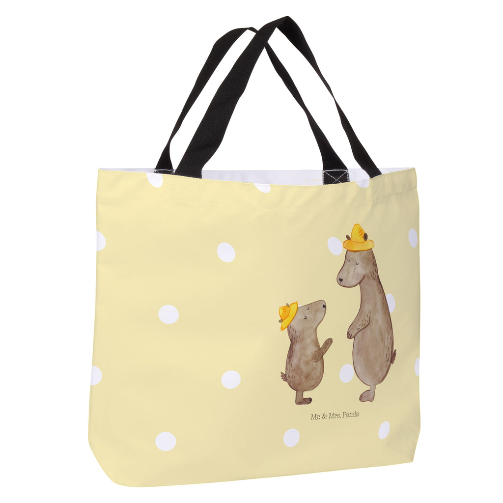 Shopper Bären mit Hut Beutel, Einkaufstasche, Tasche, Strandtasche, Einkaufsbeutel, Shopper, Schultasche, Freizeittasche, Tragebeutel, Schulbeutel, Alltagstasche, Familie, Vatertag, Muttertag, Bruder, Schwester, Mama, Papa, Oma, Opa, Bär, Bären, Vater, Papi, Paps, Dad, Daddy, Lieblingsmensch, Sohn, Söhne, Kind, Kinder, Vater-Sohn, Family, Vorbild