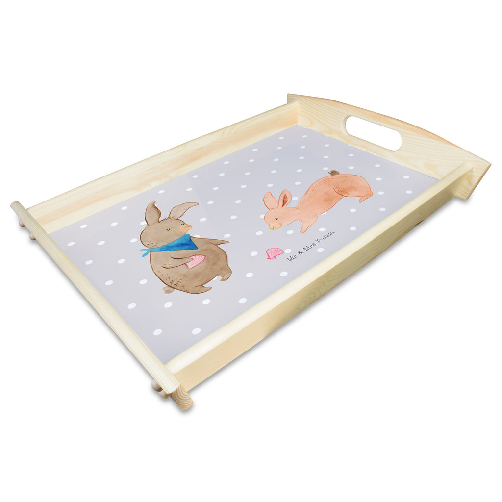 Serviertablett Hasen Muschel Tablett, Holztablett, Küchentablett, Dekotablett, Frühstückstablett, Familie, Vatertag, Muttertag, Bruder, Schwester, Mama, Papa, Oma, Opa, Hasen, beste Freundin, Freundin, Freundinnen, best friends, BFF, Muscheln sammeln, Muscheln, Meer