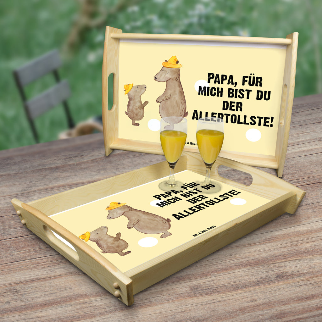 Serviertablett Bären mit Hut Tablett, Holztablett, Küchentablett, Dekotablett, Frühstückstablett, Familie, Vatertag, Muttertag, Bruder, Schwester, Mama, Papa, Oma, Opa, Bär, Bären, Vater, Papi, Paps, Dad, Daddy, Lieblingsmensch, Sohn, Söhne, Kind, Kinder, Vater-Sohn, Family, Vorbild