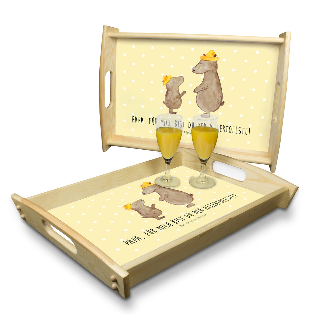 Serviertablett Bären mit Hut Tablett, Holztablett, Küchentablett, Dekotablett, Frühstückstablett, Familie, Vatertag, Muttertag, Bruder, Schwester, Mama, Papa, Oma, Opa, Bär, Bären, Vater, Papi, Paps, Dad, Daddy, Lieblingsmensch, Sohn, Söhne, Kind, Kinder, Vater-Sohn, Family, Vorbild