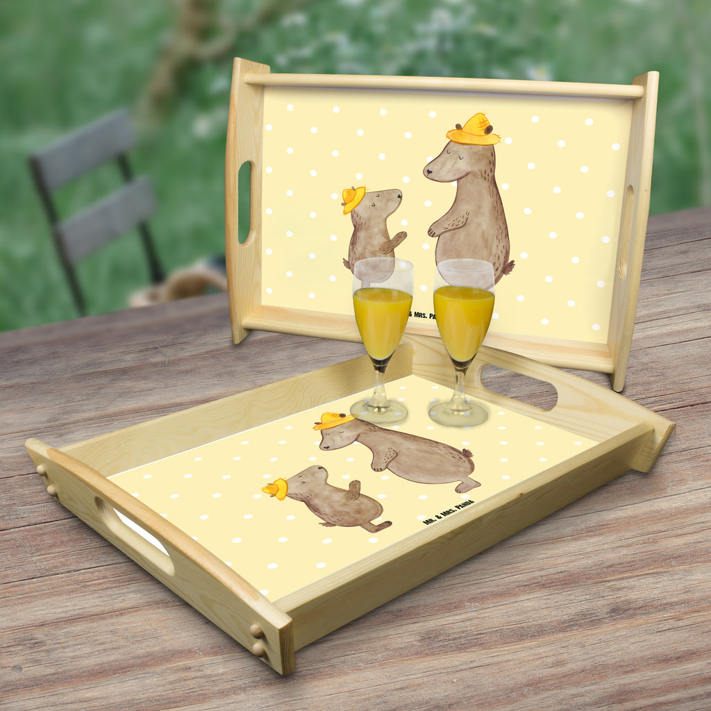 Serviertablett Bären mit Hut Tablett, Holztablett, Küchentablett, Dekotablett, Frühstückstablett, Familie, Vatertag, Muttertag, Bruder, Schwester, Mama, Papa, Oma, Opa, Bär, Bären, Vater, Papi, Paps, Dad, Daddy, Lieblingsmensch, Sohn, Söhne, Kind, Kinder, Vater-Sohn, Family, Vorbild