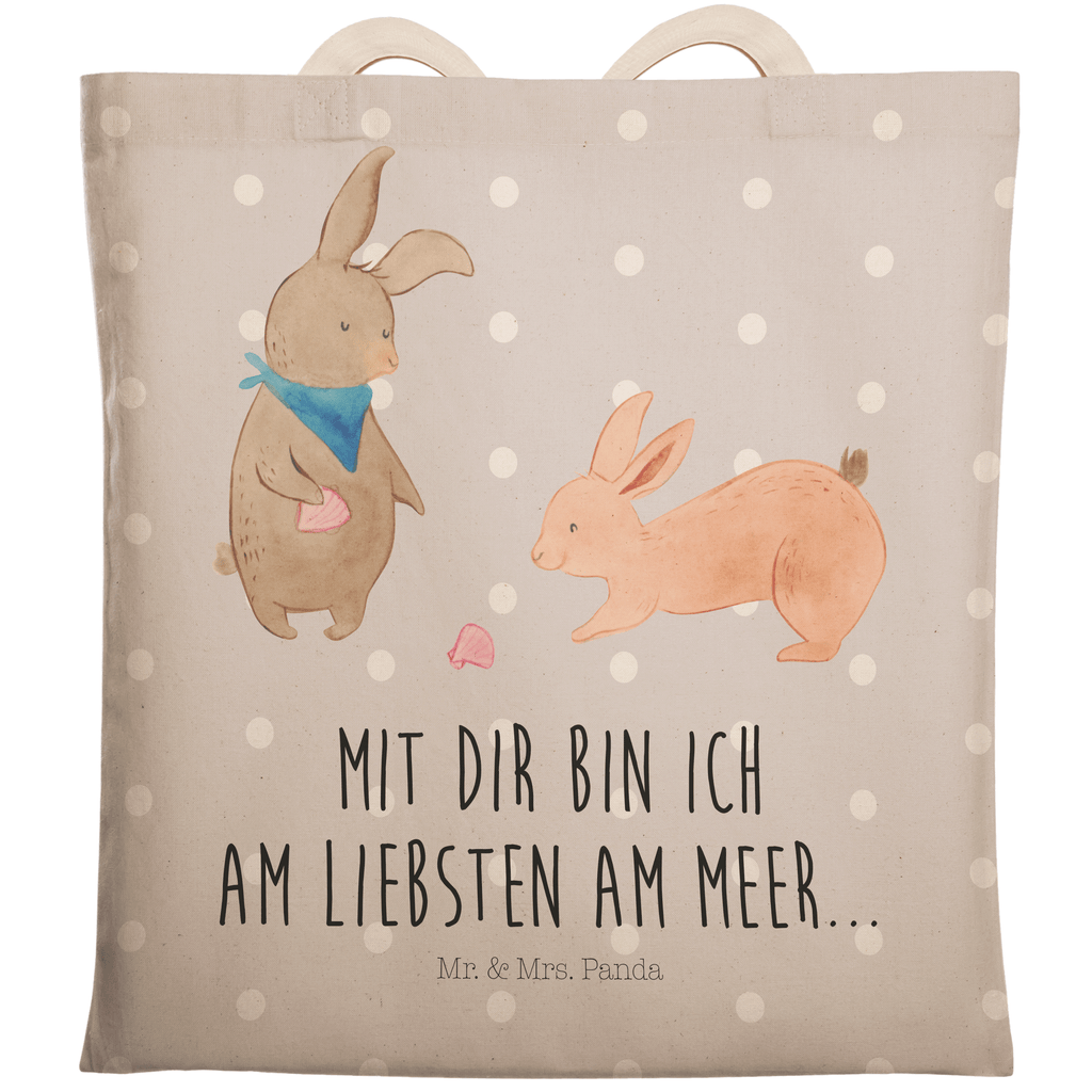 Einkaufstasche Hasen Muschel Tragetasche, Tasche, Beutel, Stofftasche, Baumwolltasche, Umhängetasche, Shopper, Familie, Vatertag, Muttertag, Bruder, Schwester, Mama, Papa, Oma, Opa, Hasen, beste Freundin, Freundin, Freundinnen, best friends, BFF, Muscheln sammeln, Muscheln, Meer